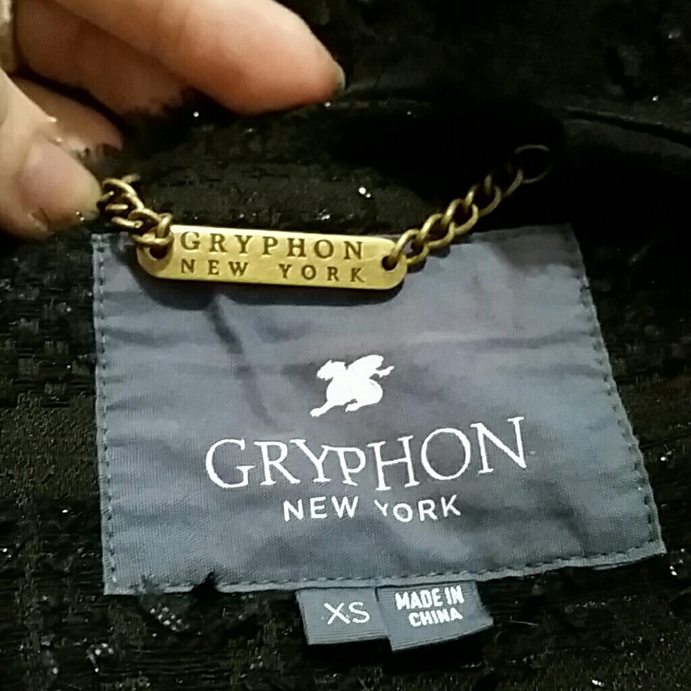 Gryphon New York Sparkly Black Stripe Tweed Jacket - Picture 6 of 7